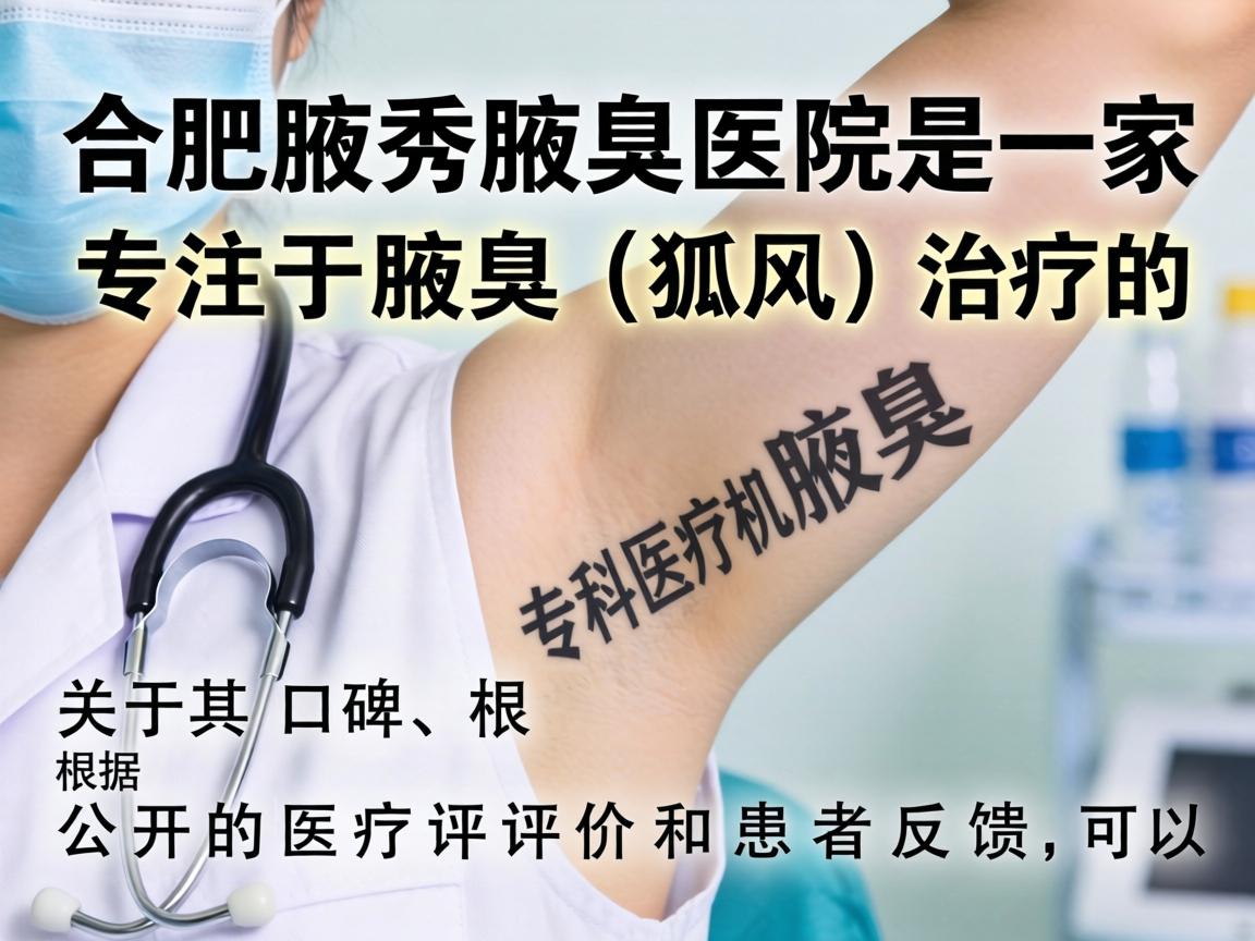 合肥腋秀腋臭医院是一家专注于腋臭（狐臭）治疗的专科医疗机构。关于其口碑，根据公开的医疗评价和患者反馈，可以总结出以下特点