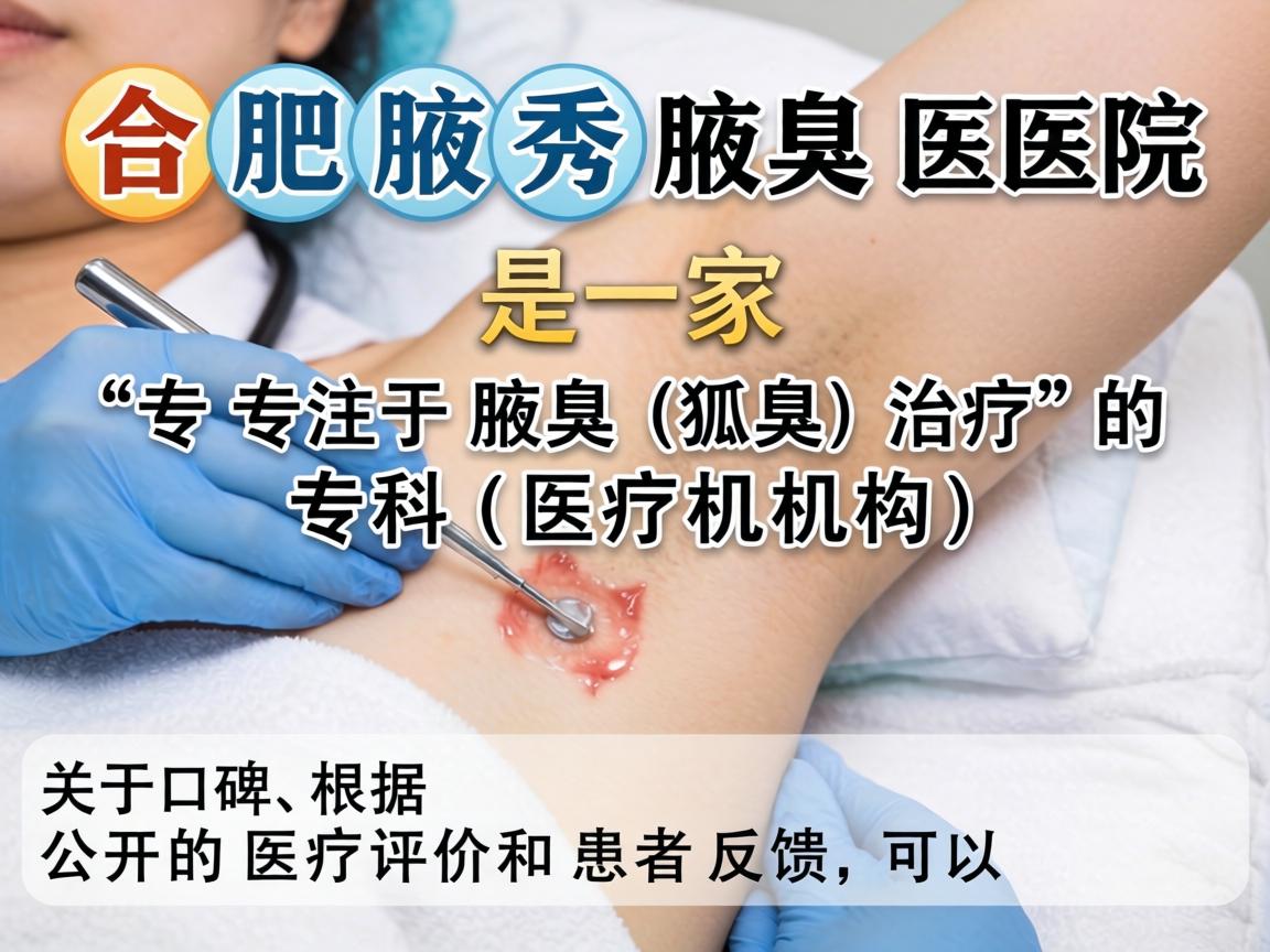 合肥腋秀腋臭医院是一家专注于腋臭（狐臭）治疗的专科医疗机构。关于其口碑，根据公开的医疗评价和患者反馈，可以总结出以下特点