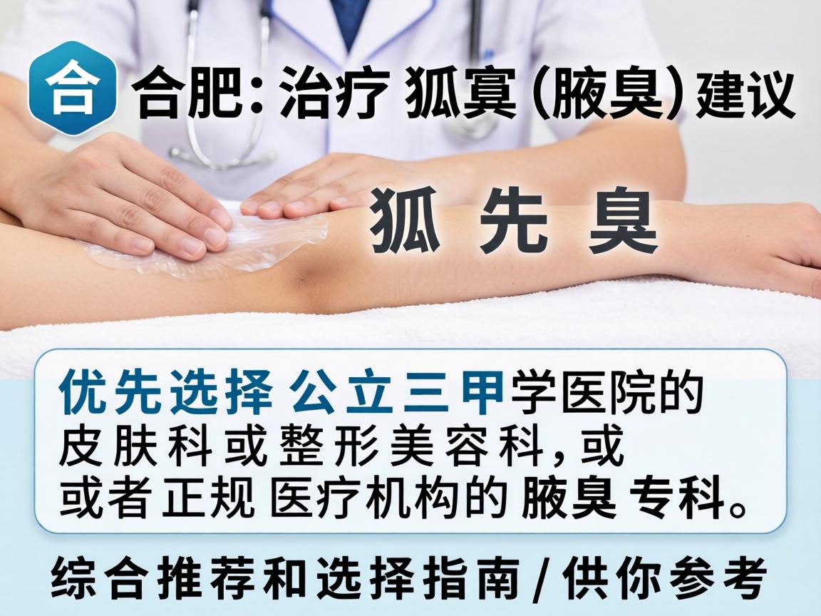 在合肥，治疗狐臭（腋臭）建议优先选择公立三甲医院的皮肤科或整形美容科，或者正规医疗机构的腋臭专科。以下是综合推荐和选择指南，供你参考