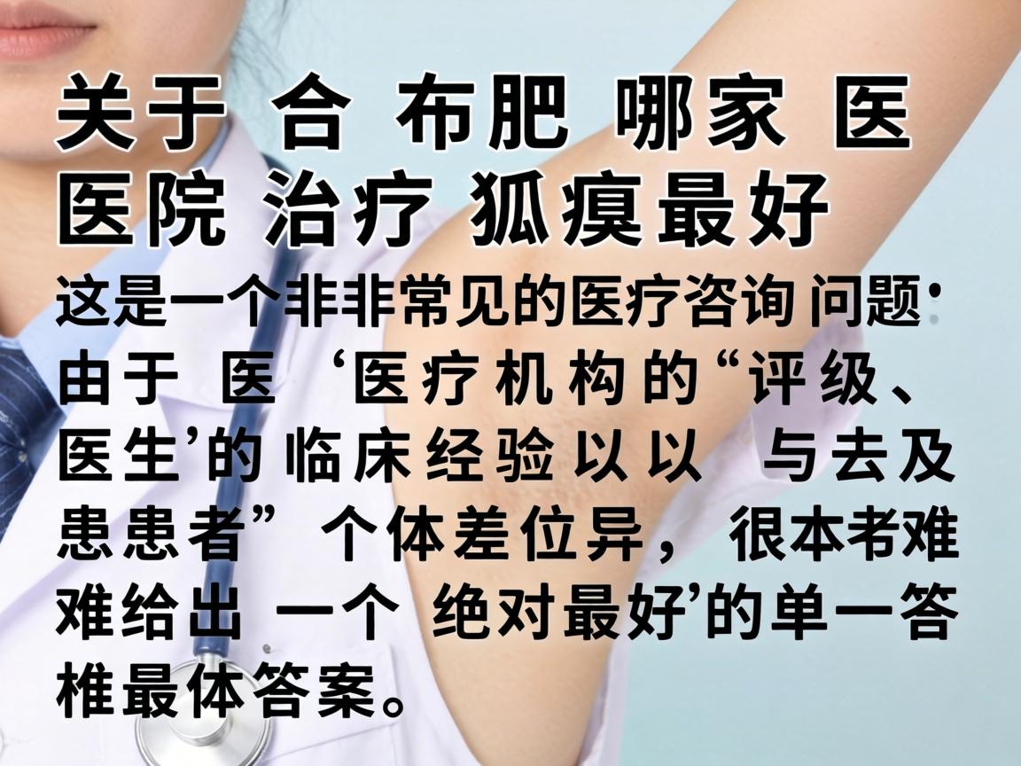 关于合肥哪家医院治疗狐臭最好，这是一个非常常见的医疗咨询问题。由于医疗机构的评级、医生的临床经验以及患者的个体差异，很难给出一个绝对最好的单一答案