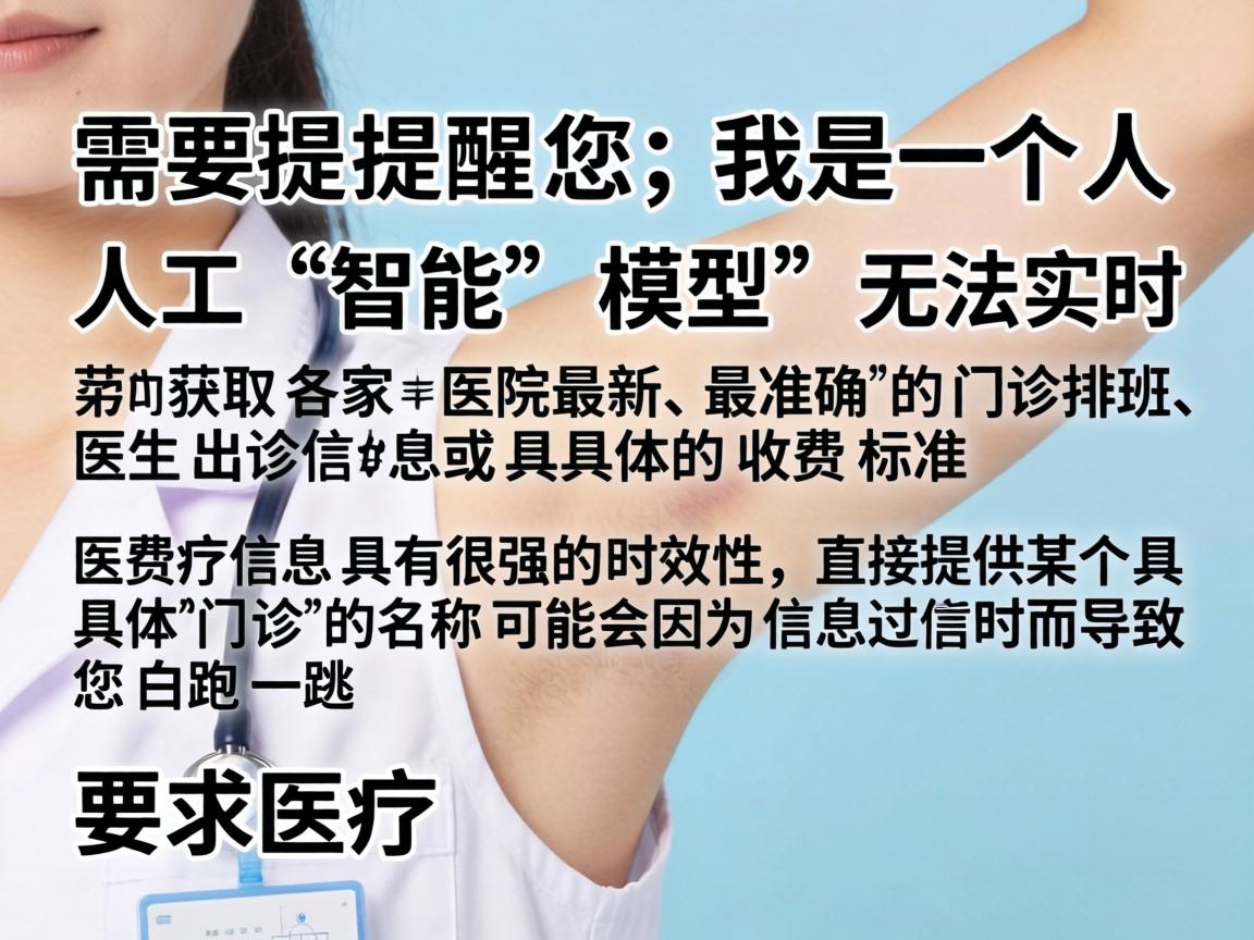 需要提醒您，我是一个人工智能模型，无法实时获取各家医院最新、最准确的门诊排班、医生出诊信息或具体的收费标准。医疗信息具有很强的时效性，直接提供某个具体门诊的名称可能会因为信息过时而导致您白跑一趟