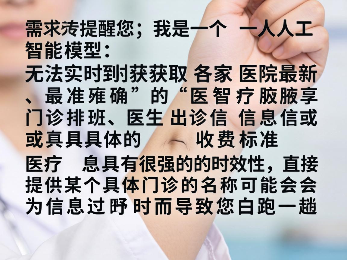 需要提醒您，我是一个人工智能模型，无法实时获取各家医院最新、最准确的门诊排班、医生出诊信息或具体的收费标准。医疗信息具有很强的时效性，直接提供某个具体门诊的名称可能会因为信息过时而导致您白跑一趟