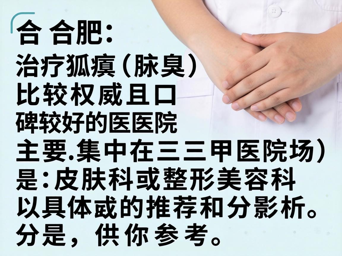 在合肥，治疗狐臭（腋臭）比较权威且口碑较好的医院主要集中在三甲医院的皮肤科或整形美容科。以下是具体的推荐和分析，供你参考