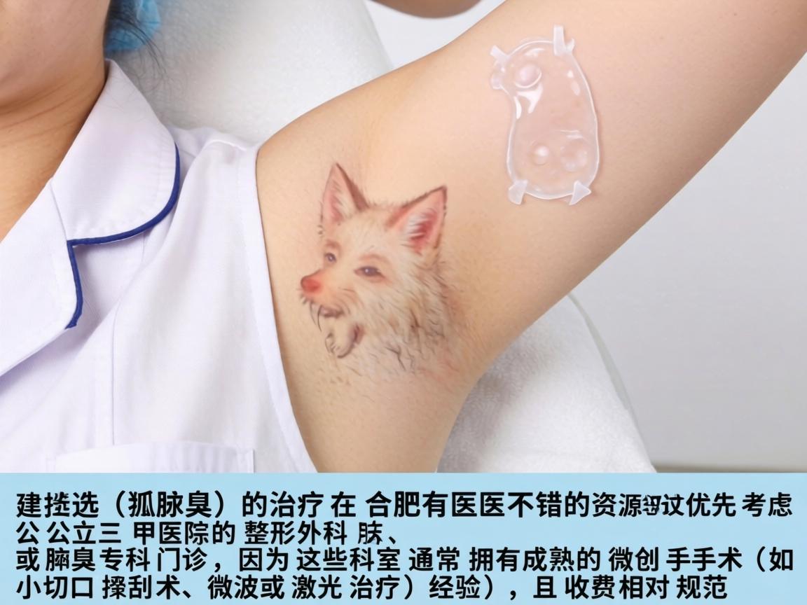 狐臭（腋臭）的治疗在合肥有不错的医疗资源，选择时建议优先考虑公立三甲医院的整形外科、皮肤科或腋臭专科门诊，因为这些科室通常拥有成熟的微创手术（如小切口搔刮术、微波或激光治疗）经验，且收费相对规范