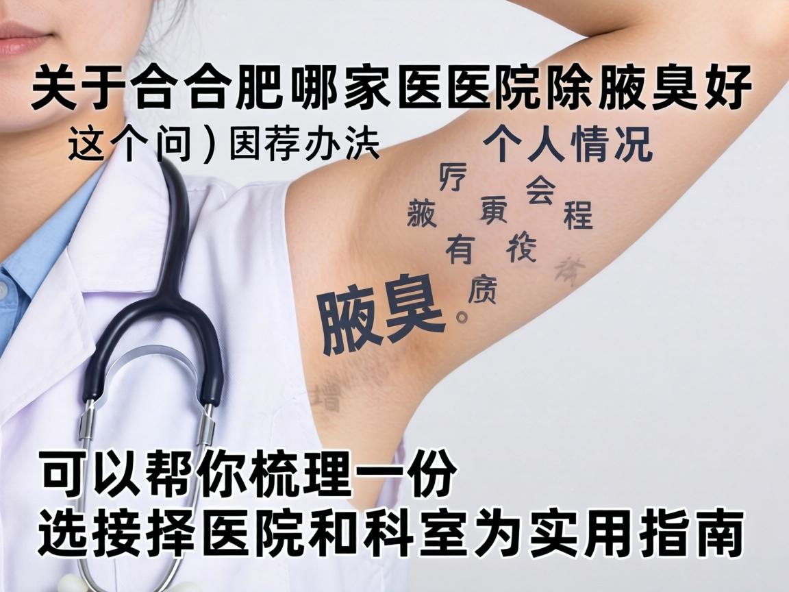 关于合肥哪家医院除腋臭好这个问题，我没办法直接推荐某一家医院，因为医疗效果会因个人情况（如腋臭严重程度、体质、有无疤痕增生倾向等）而异。不过，我可以帮你梳理一份选择医院和科室的实用指南