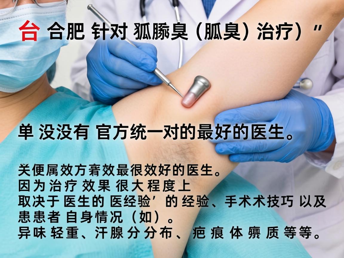 在合肥，针对狐臭（腋臭）治疗，并没有官方统一的最好的医生，因为治疗效果很大程度上取决于医生的经验、手术技巧以及患者自身情况（如异味轻重、汗腺分布、疤痕体质等）