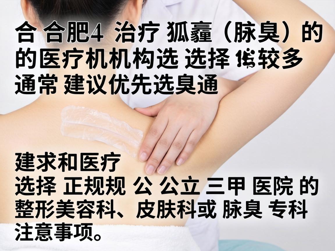 在合肥，治疗狐臭（腋臭）的医疗机构选择较多，通常建议优先选择正规公立三甲医院的整形美容科、皮肤科或腋臭专科。以下是具体建议和注意事项