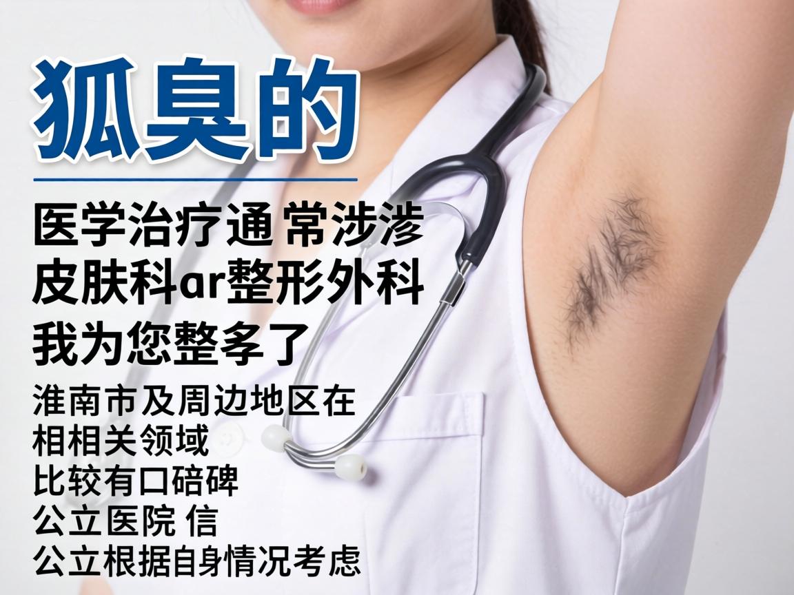 狐臭的医学治疗通常涉及皮肤科或整形外科。我为您整理了淮南市及周边地区在相关领域比较有口碑的公立医院信息，您可以根据自身情况考虑