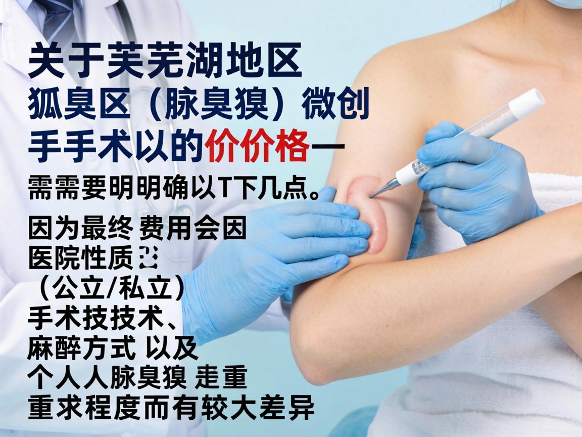 关于芜湖地区狐臭（腋臭）微创手术的价格，需要明确以下几点，因为最终费用会因医院性质（公立/私立）手术技术、麻醉方式以及个人腋臭严重程度而有较大差异