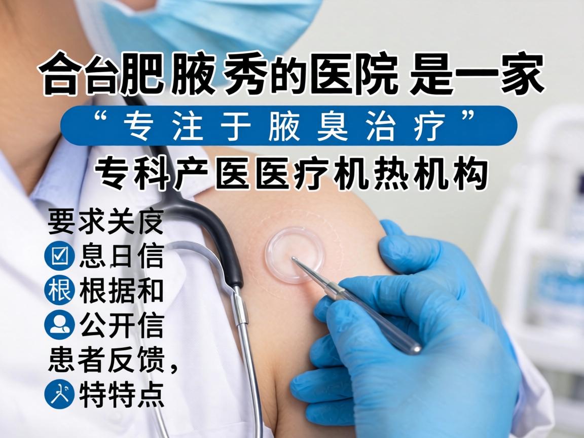 合肥腋秀医院是一家专注于腋臭治疗的专科医疗机构。根据公开信息和患者反馈，其特点包括