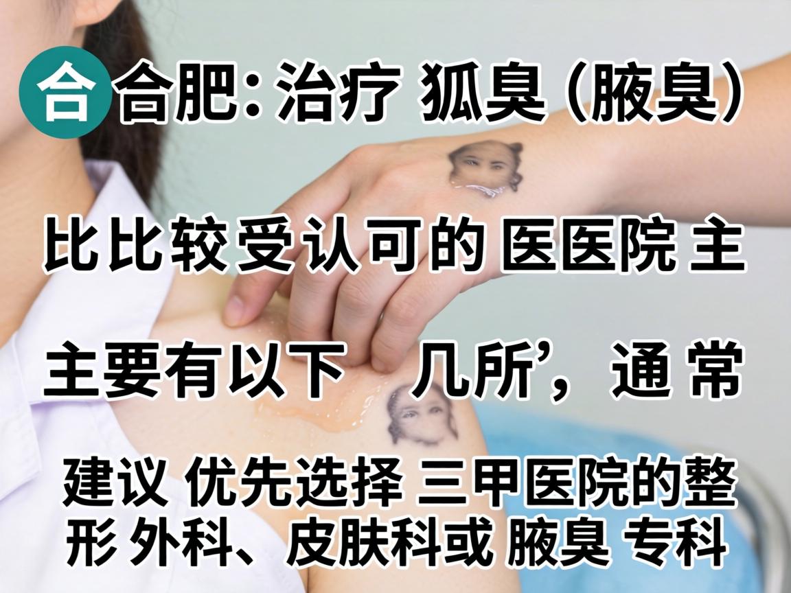 在合肥，治疗狐臭（腋臭）比较受认可的医院主要有以下几所，通常建议优先选择三甲医院的整形外科、皮肤科或腋臭专科