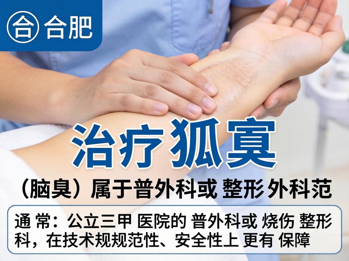 在合肥，治疗狐臭（腋臭）属于普外科或整形外科的范畴。通常，公立三甲医院的普外科或烧伤整形科在技术规范性和安全性上更有保障
