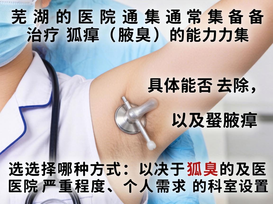 芜湖的医院通常具备治疗狐臭（腋臭）的能力。具体能否去除，以及选择哪种方式，取决于狐臭的严重程度、个人需求以及医院的科室设置