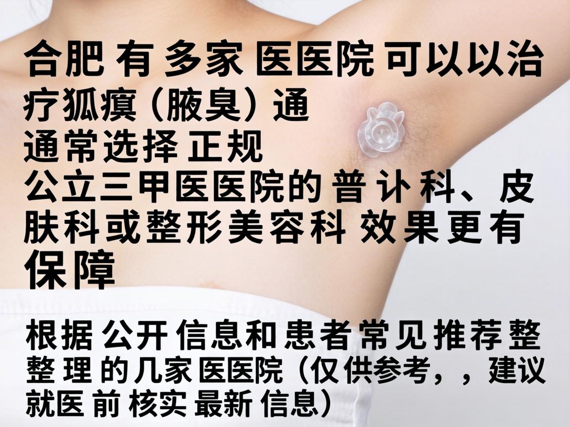 合肥有多家医院可以治疗狐臭（腋臭）通常选择正规公立三甲医院的普外科、皮肤科或整形美容科效果更有保障。以下是根据公开信息和患者常见推荐整理的几家医院（仅供参考，建议就医前核实最新信息）