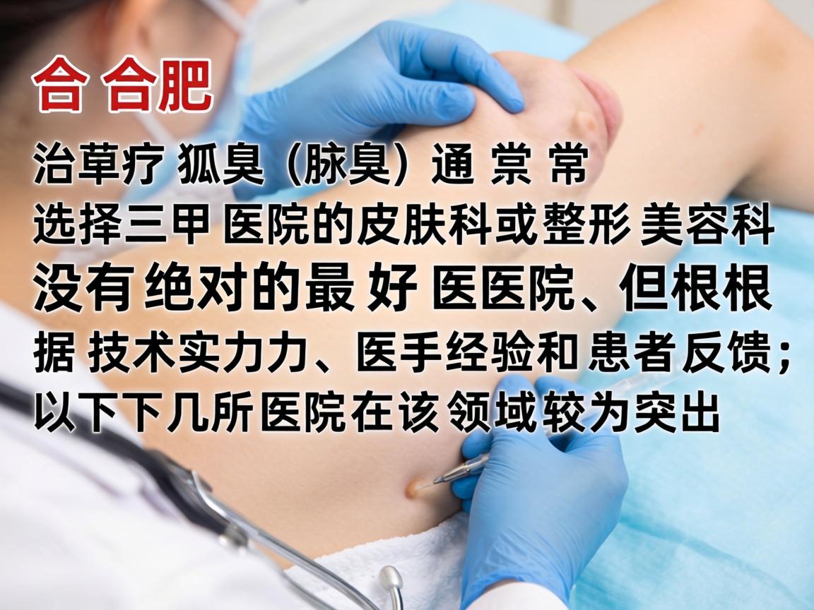 在合肥，治疗狐臭（腋臭）通常选择三甲医院的皮肤科或整形美容科。没有绝对的最好医院，但根据技术实力、医生经验和患者反馈，以下几所医院在该领域较为突出