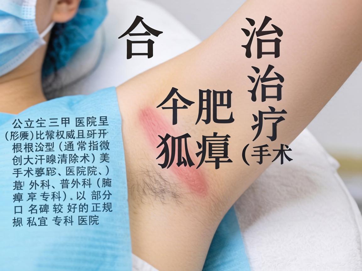 在合肥,治疗狐臭(腋臭)比较权威且开展根治型(通常指微创大汗腺清除术)手术的医院,主要集中在公立三甲医院的整形美容科、普外科(腋臭专科)以及部分口碑较好的正规私立专科医院 在合肥,治疗狐臭(腋臭)比较权威且开展根治型(通常指微创大汗腺清除术)手术的医院,主要集中在公立三甲医院的整形美容科、普外科(腋臭专科)以及部分口碑较好的正规私立专科医院