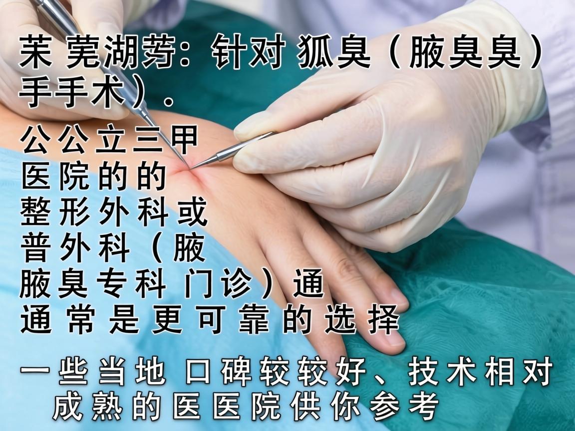 在芜湖，针对狐臭（腋臭）手术，公立三甲医院的整形外科或普外科（腋臭专科门诊）通常是更可靠的选择。以下是一些当地口碑较好、技术相对成熟的医院供你参考