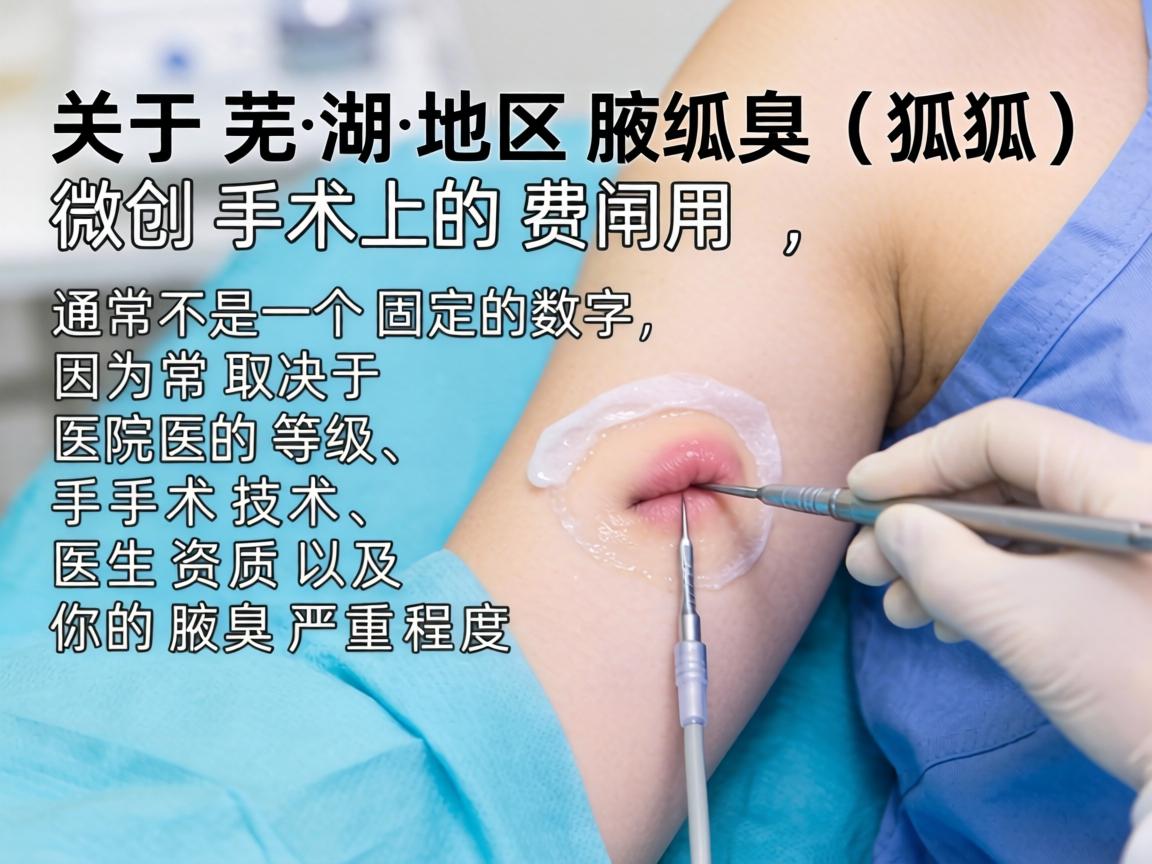 关于芜湖地区腋臭（狐臭）微创手术的费用，通常不是一个固定的数字，因为它取决于医院的等级、手术技术、医生资质以及你的腋臭严重程度