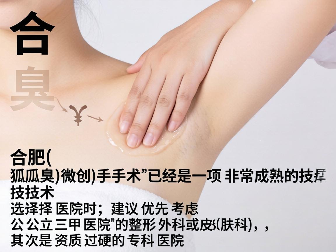 在合肥，腋臭（狐臭）微创手术已经是一项非常成熟的技术。选择医院时，建议优先考虑公立三甲医院的整形外科或皮肤科，其次是资质过硬的专科医院