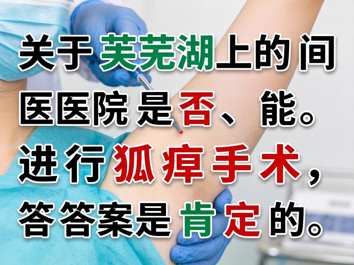 关于芜湖的医院是否能进行狐臭手术，答案是肯定的