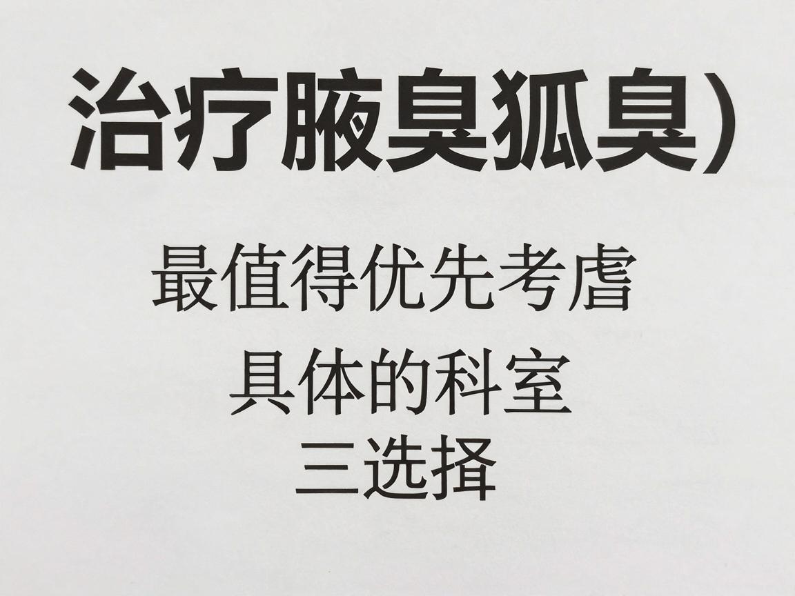 治疗腋臭（狐臭）最值得优先考虑的三类医院和具体的科室选择逻辑