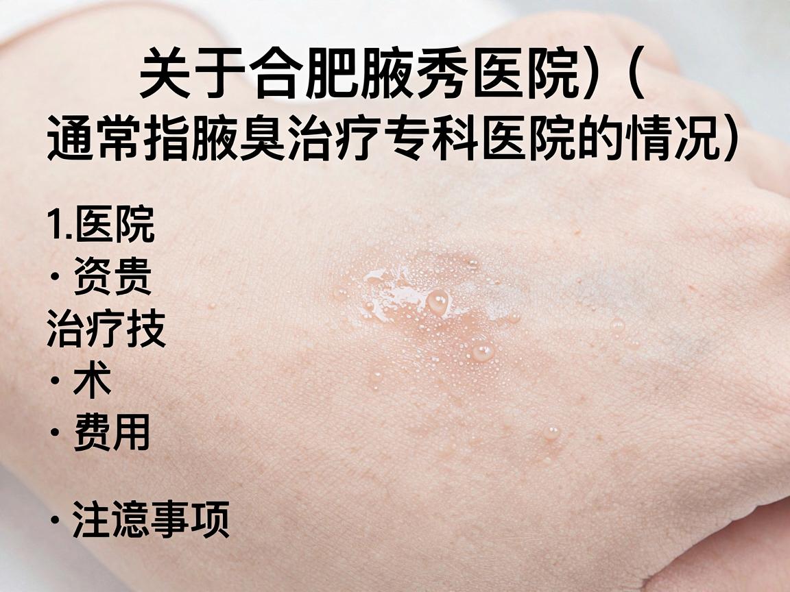 关于合肥腋秀医院（通常指腋臭治疗专科医院）的情况，需要从医院资质、治疗技术、费用以及注意事项几个方面来客观分析