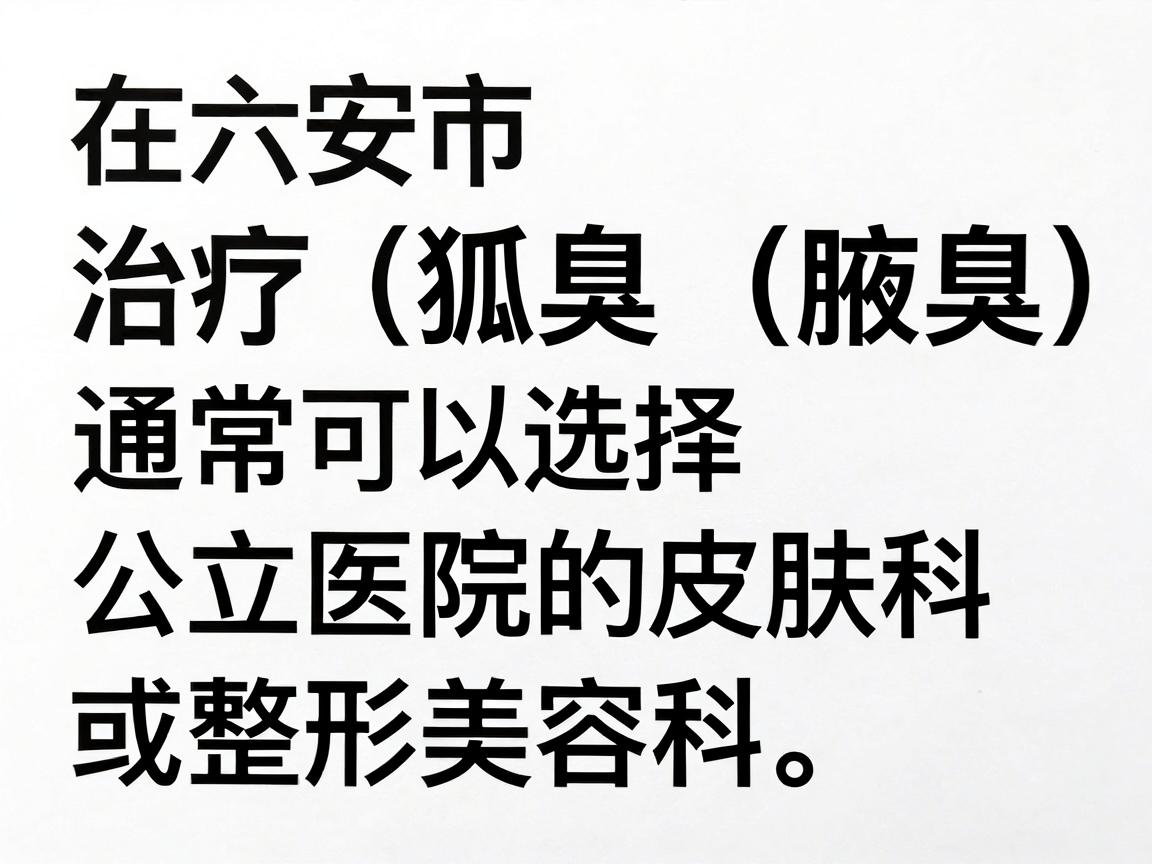 在六安市，治疗狐臭（腋臭）通常可以选择公立医院的皮肤科或整形美容科。以下是几家在当地口碑较好、具备治疗条件的医院推荐（以下信息仅供参考，就诊前请通过官方渠道确认）