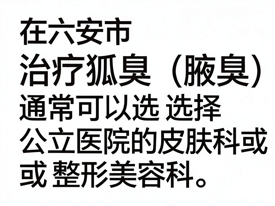 在六安市，治疗狐臭（腋臭）通常可以选择公立医院的皮肤科或整形美容科。以下是几家在当地口碑较好、具备治疗条件的医院推荐（以下信息仅供参考，就诊前请通过官方渠道确认）