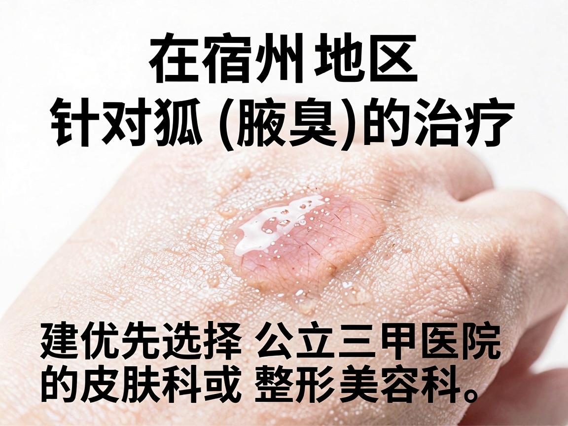 在宿州地区，针对狐臭（腋臭）的治疗，建议优先选择公立三甲医院的皮肤科或整形美容科。这些医院收费透明、技术规范，且拥有经验丰富的医生团队