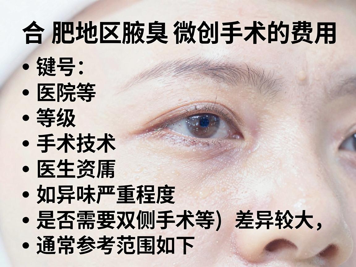 合肥地区腋臭微创手术的费用因医院等级、手术技术、医生资历及患者具体情况（如异味严重程度、是否需要双侧手术等）差异较大，通常参考范围如下
