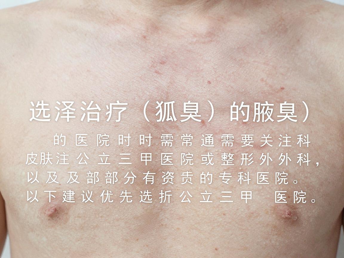 选择治疗狐臭（腋臭）的医院时，通常需要关注公立三甲医院的皮肤科或整形外科，以及部分有资质的专科医院。以下是合肥地区口碑较好、技术相对成熟的几家医院供参考（建议优先选择公立三甲医院）