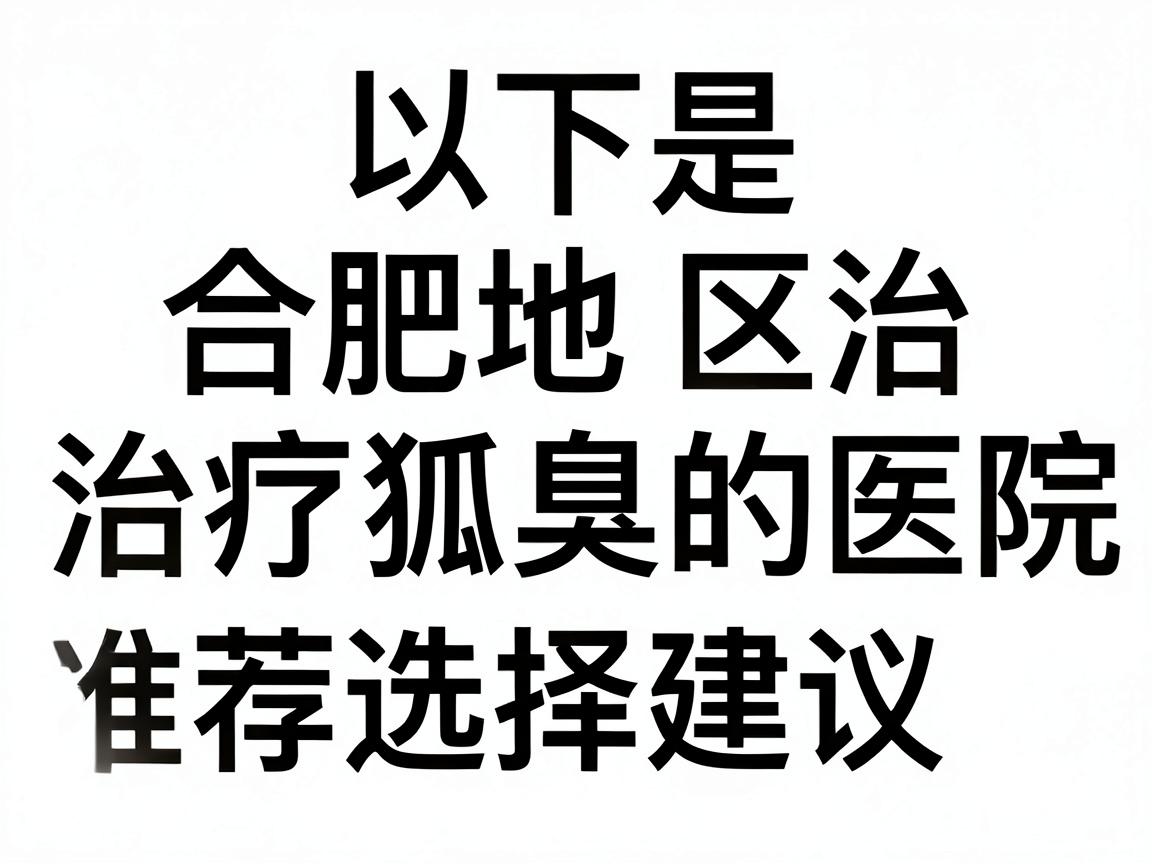 以下是合肥地区治疗狐臭的医院推荐及选择建议