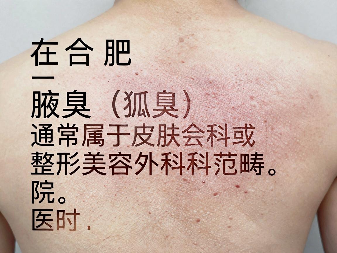在合肥，腋臭（狐臭）的治疗通常属于皮肤科或整形美容外科的范畴。选择医院时，可以考虑以下几家在安徽省内影响力较大、口碑较好的三甲医院。以下是综合医疗水平、专家资源及患者反馈整理的推荐名单