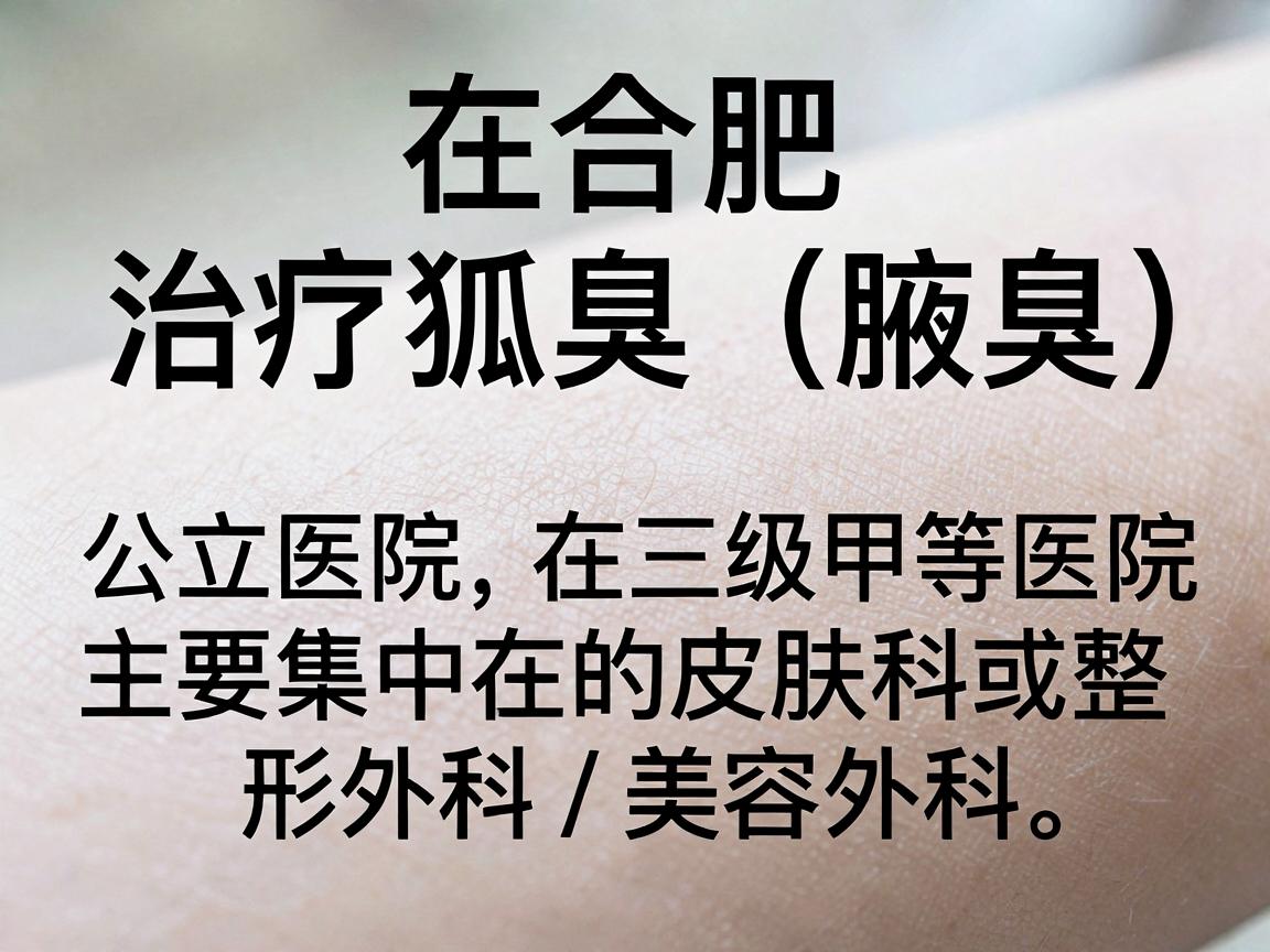 在合肥，治疗狐臭（腋臭）的公立医院主要集中在三级甲等医院的皮肤科或整形外科/美容外科。以下是几家口碑较好、技术成熟的国家级或省市级公立医院推荐