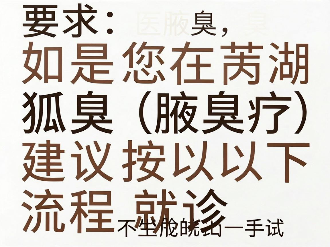 如果您在芜湖需要治疗狐臭（腋臭）建议按以下流程就诊