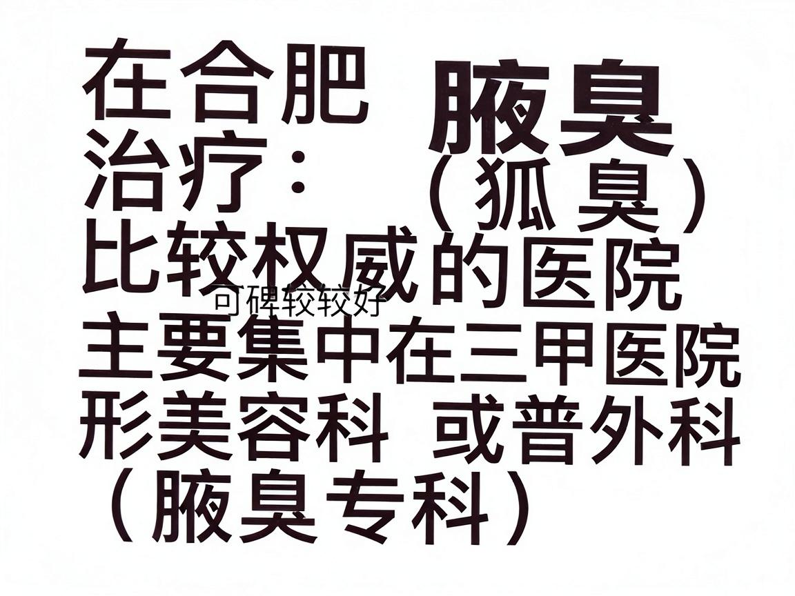 在合肥，治疗腋臭（狐臭）比较权威且口碑较好的医院主要集中在三甲医院的整形美容科或普外科（腋臭专科）以下是几家备受推荐的医院，你可以根据自身情况选择