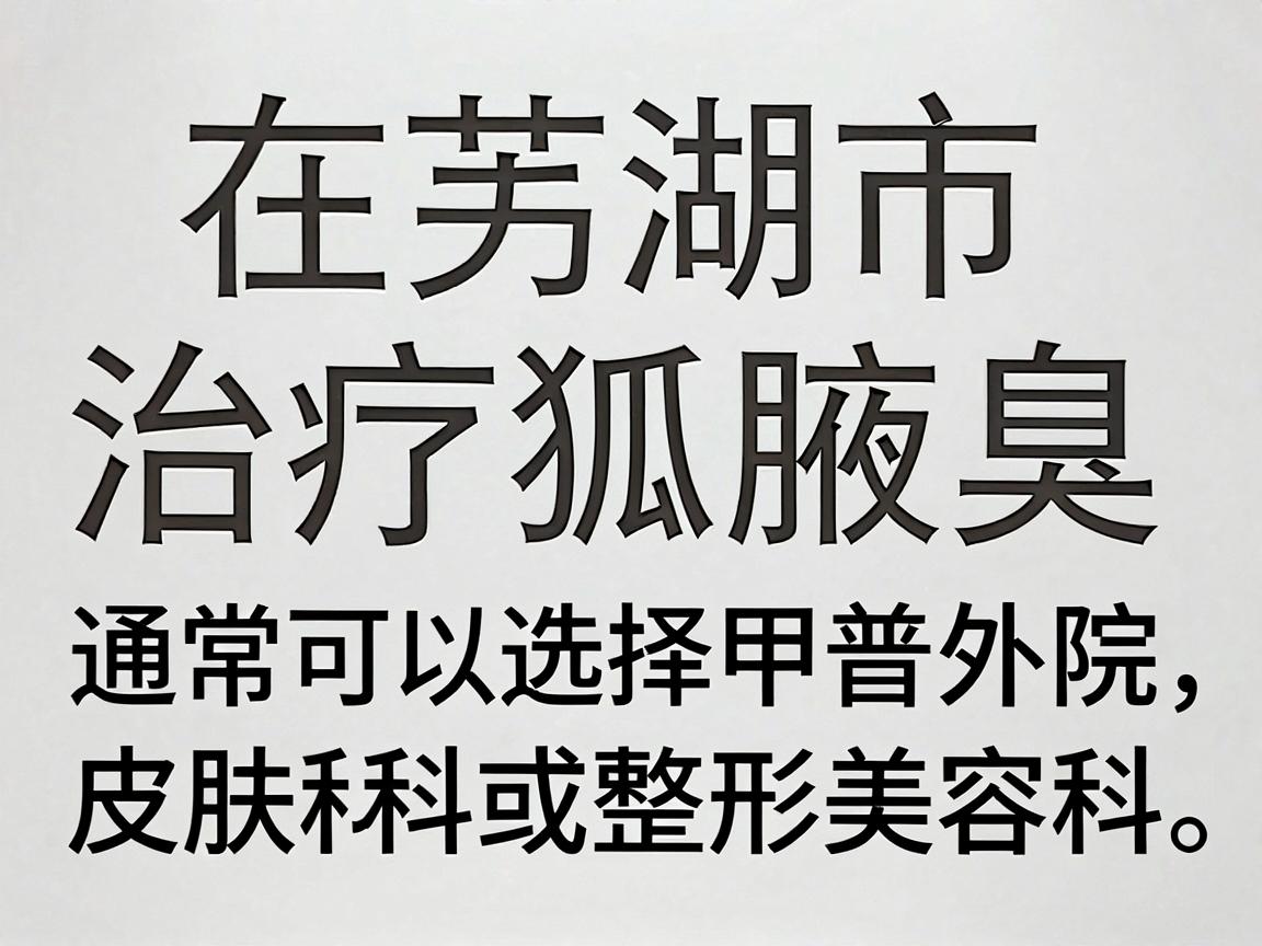 在芜湖市，治疗狐臭（腋臭）通常可以选择三甲医院的普外科、皮肤科或整形美容科。以下是当地主要的几家公立医院供你参考
