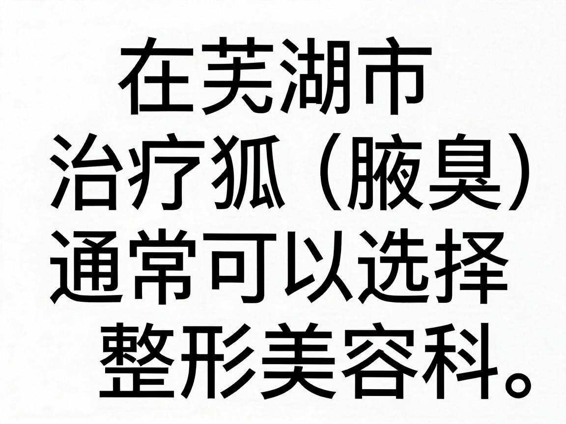 在芜湖市，治疗狐臭（腋臭）通常可以选择三甲医院的普外科、皮肤科或整形美容科。以下是当地主要的几家公立医院供你参考
