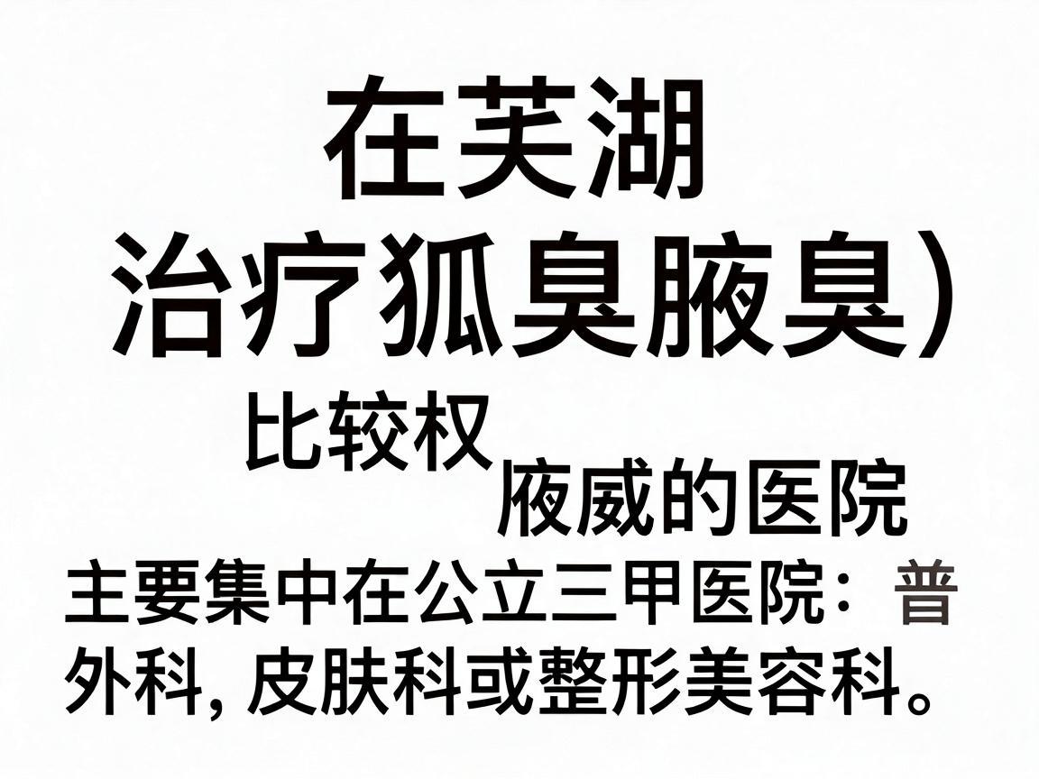 在芜湖，治疗狐臭（腋臭）比较权威的医院主要集中在公立三甲医院的普外科、皮肤科或整形美容科。以下是几家口碑较好、技术成熟的医院推荐