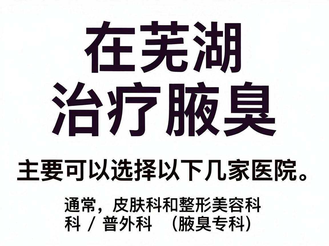 在芜湖，治疗腋臭（狐臭）主要可以选择以下几家医院。通常，皮肤科和整形美容科/普外科（腋臭专科）都可以进行诊疗。以下是推荐