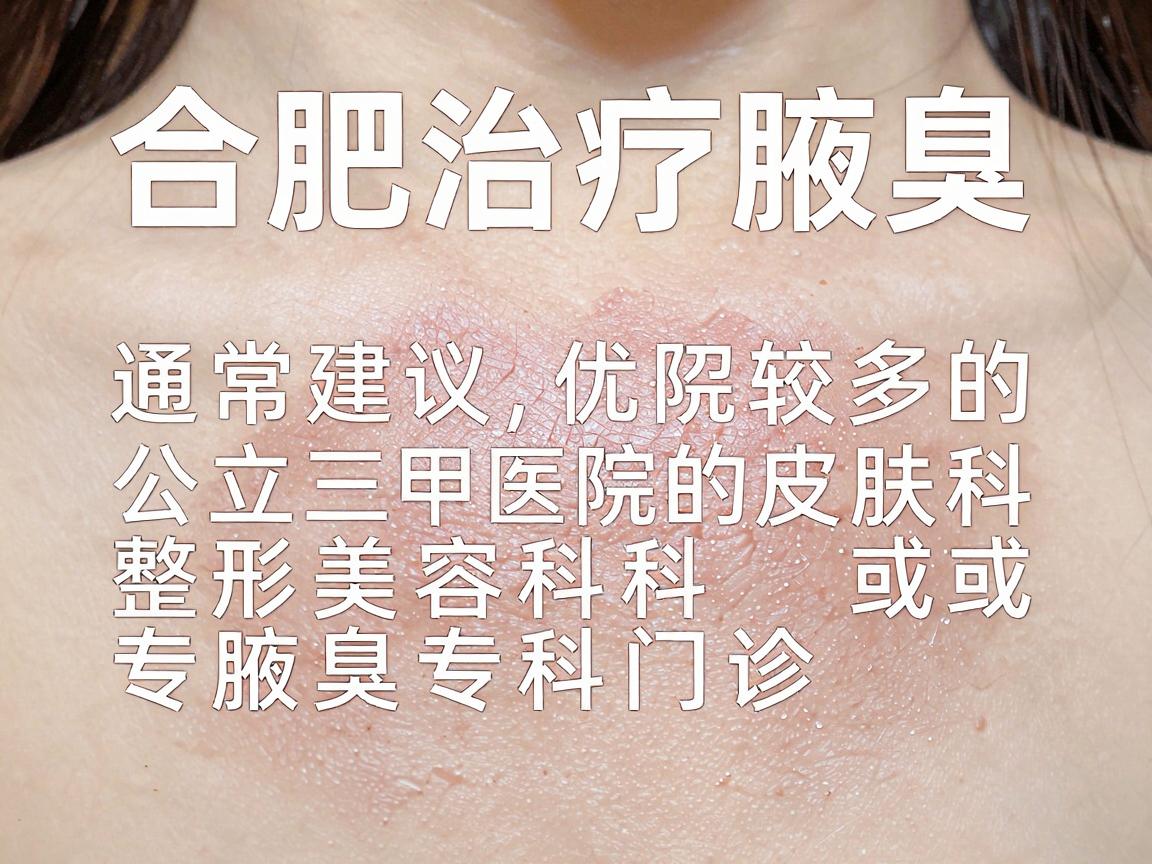 合肥治疗腋臭的专业医院较多，通常建议优先选择公立三甲医院的皮肤科、整形美容科或腋臭专科门诊，这些科室在技术成熟度、规范性和安全性上更有保障