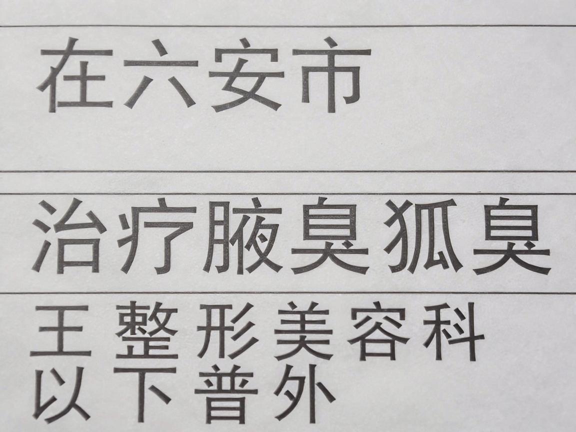 在六安市，治疗腋臭（狐臭）通常可以选择公立医院的皮肤科或整形美容科（或普外科）以下是几家当地比较有口碑、技术成熟的医院推荐，供你参考