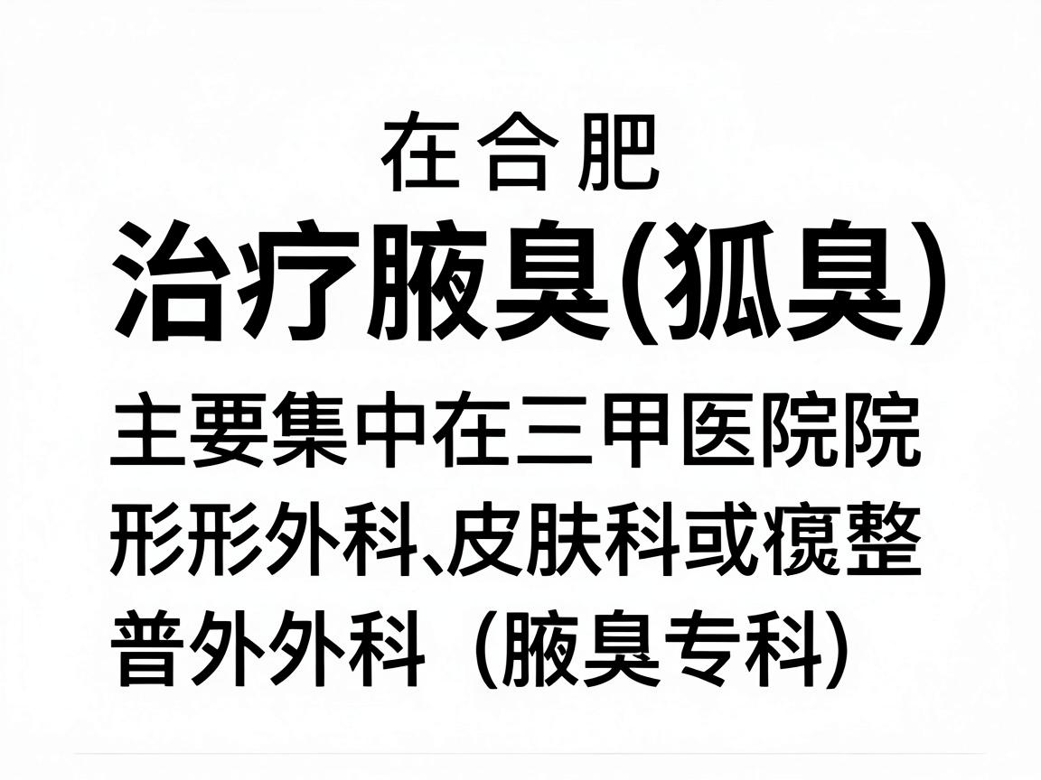 在合肥，治疗腋臭（狐臭）比较权威且口碑较好的医院主要集中在三甲医院的整形外科、皮肤科或普外科（腋臭专科）以下是综合网友反馈和医疗资源整理的几家推荐医院，供你参考