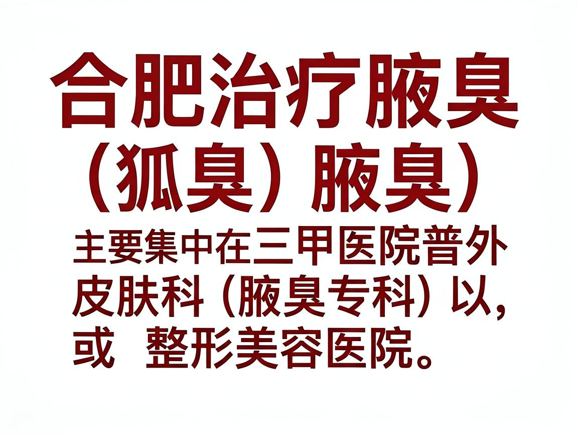 合肥治疗腋臭（狐臭）的医院选择较多，主要集中在三甲医院的皮肤科、普外科（或腋臭专科）以及部分专业的整形美容医院。以下是整理后的推荐，供你参考