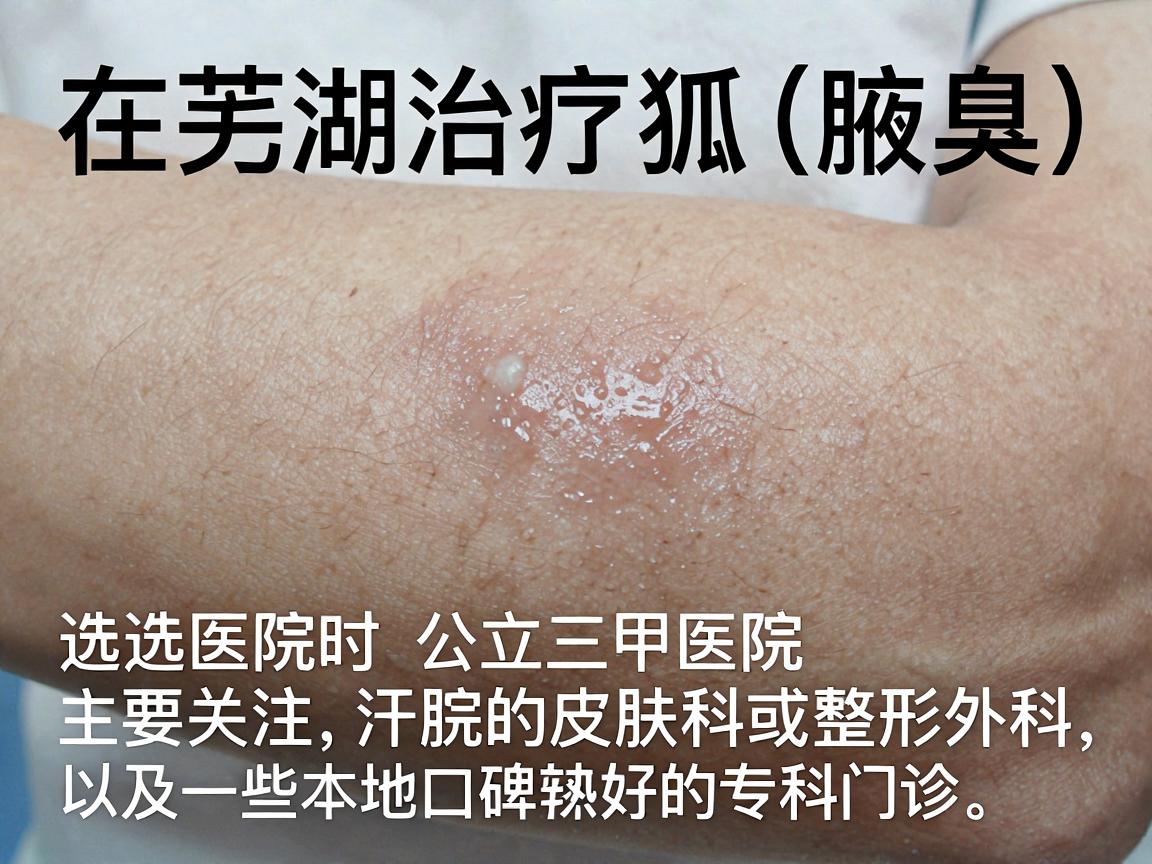 在芜湖治疗狐臭（腋臭）选择医院时主要关注公立三甲医院的皮肤科或整形外科，以及一些本地口碑较好的专科门诊。狐臭手术（微创大汗腺清除术）属于比较成熟的小手术，关键在于医生的技术和术后护理