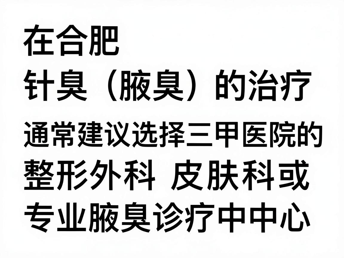 在合肥，针对狐臭（腋臭）的治疗，通常建议选择三甲医院的整形外科、皮肤科或专业腋臭诊疗中心。以下是几家在合肥口碑较好、技术较为成熟的医院推荐，供你参考