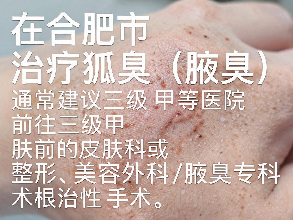 在合肥市，治疗狐臭（腋臭）通常建议前往三级甲等医院的皮肤科或整形美容外科/腋臭专科。正规医院能提供从保守治疗到微创、根治性手术的全方位方案，且安全性更有保障