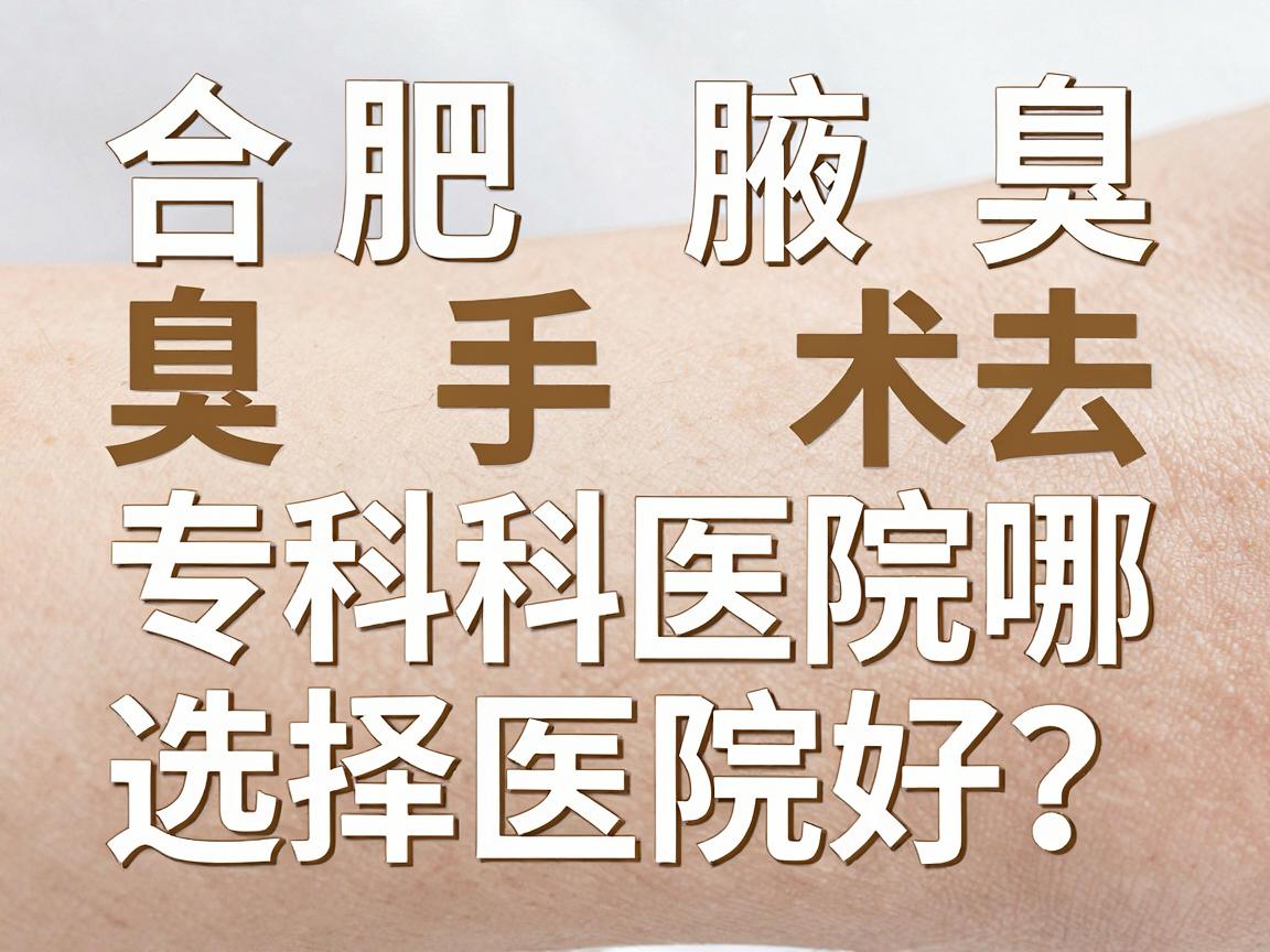 合肥腋臭手术去哪家医院好？合肥腋臭专科医院选择指南