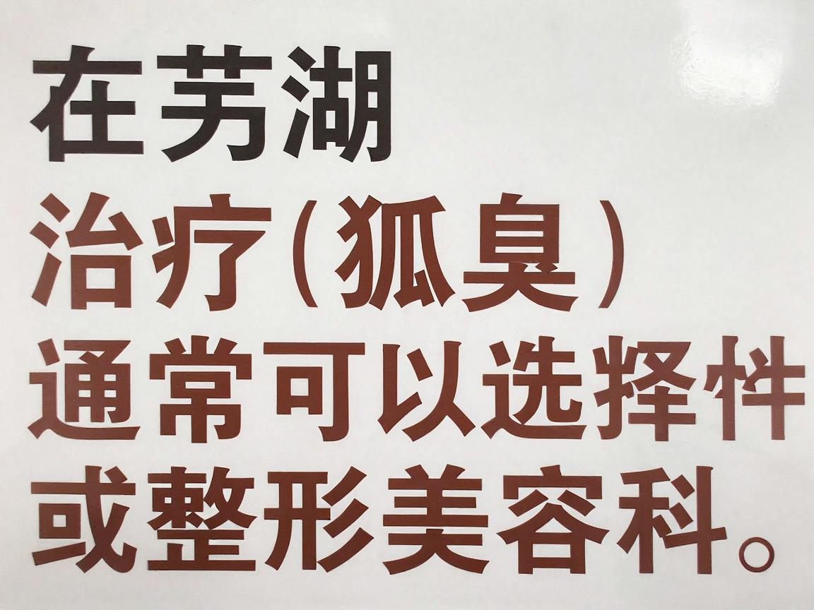 在芜湖，治疗狐臭（腋臭）通常可以选择综合性医院的皮肤科或整形美容科。以下是芜湖地区治疗狐臭口碑较好的几家医院推荐（排名不分先后，可根据实际情况选择）