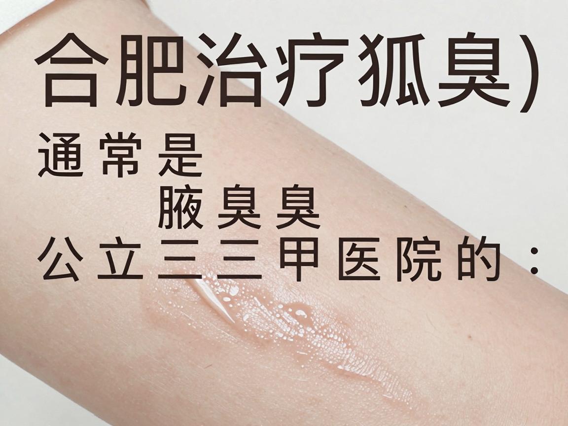 合肥治疗狐臭（腋臭）的首选地方通常是公立三甲医院的整形外科、皮肤科或腋臭专病门诊